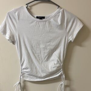 Ambiance White Drawstring Crop Top